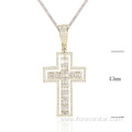 silver cz pave cross charm pendant jewelry